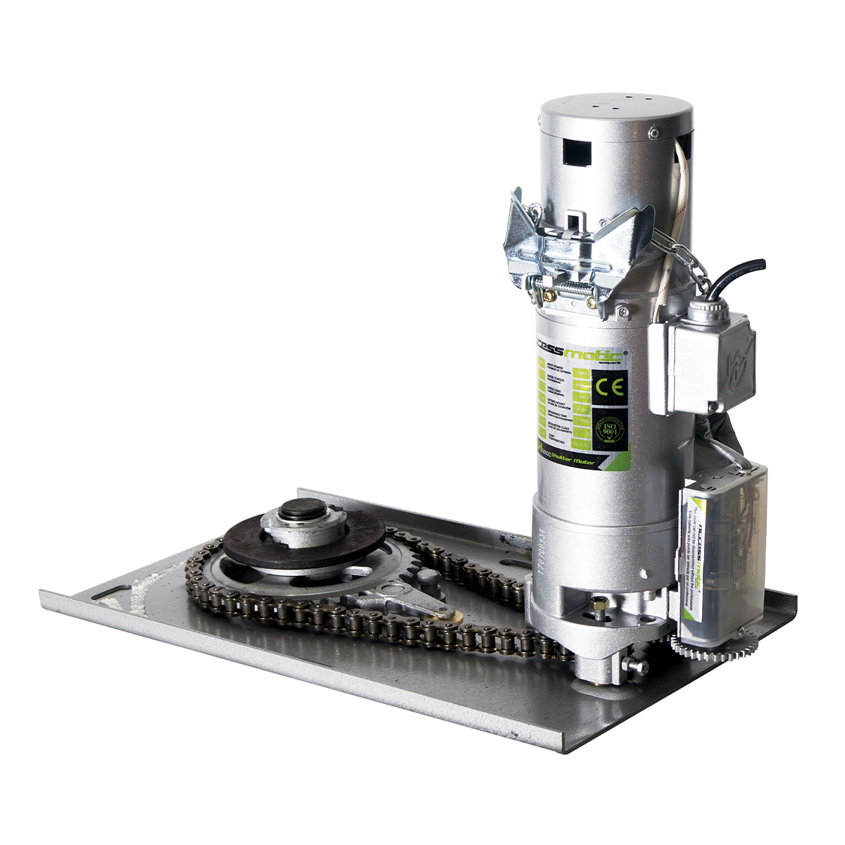 Sistema lateral de apertura para puertas enrollables de hasta 550 Kg (peso muerto) a 24V. HULK550DC